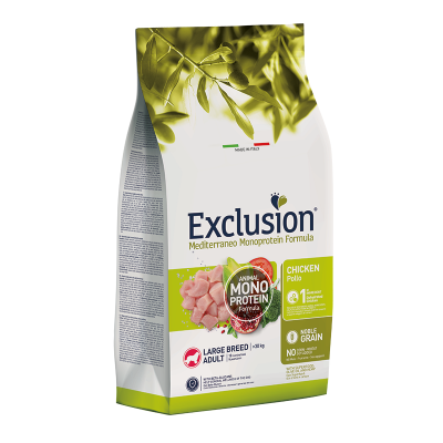 Exclusion Cane Mediterraneo Monoprotein Adulto Large Pollo 12Kg