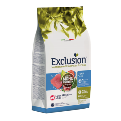 Exclusion Cane Mediterraneo Monoprotein Adulto Large Tonno 12Kg