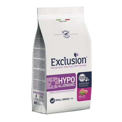 Exclusion Cane Monoprotein Veterinary Diet Hypoallergenic Adulto Small Maiale&Piselli