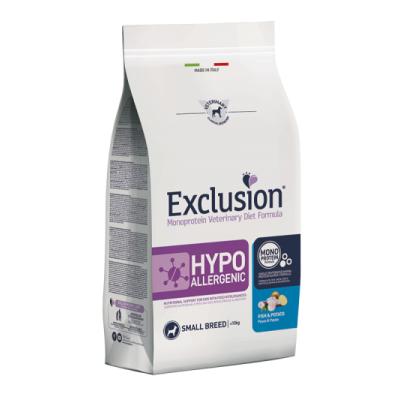 Exclusion Cane Monoprotein Veterinary Diet Hypoallergenic Adulto Small Pesce&Patate 2Kg