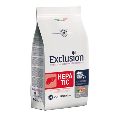 Exclusion Cane Monoprotein Veterinay Diet Hepatic Adulto Small Maiale, Riso&Piselli 2Kg