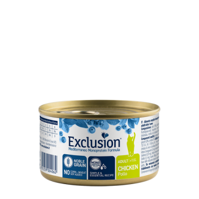 Exclusion Gatto Mediterraneo Monoprotein Adulto Pollo Lattina 85 gr