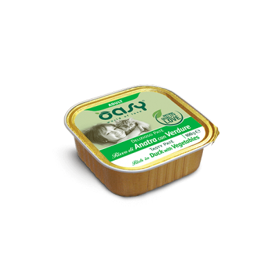 Oasy Gatto PATE' Adult Anatra & Verdure Vaschetta 100 Gr