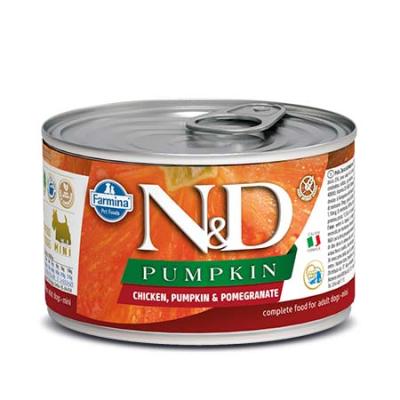 Farmina Cane N&D Pumpkin Adulto Mini Pollo, Zucca & Melograno Lattina 140Gr