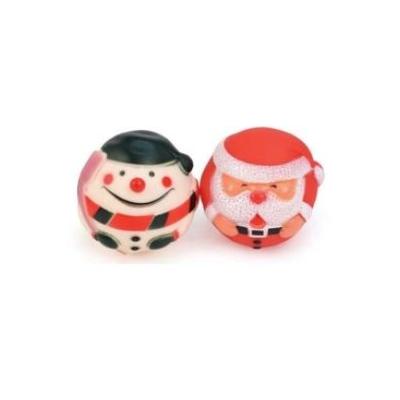 Leo Pet Xmas Cane Gioco Palla In Vinile Babbo Natale / Pupazzo Di Neve 8 Cm