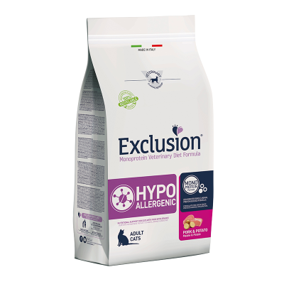 Exclusion Gatto Monoprotein Veterinary Diet Hypoallergenic Adulto Maiale&Patate