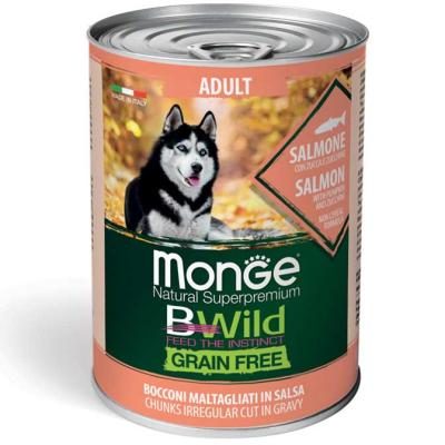 Monge Cane Bwild Grain Free Lattina Adulto Salmone, Zucca & Zucchine 400 Gr