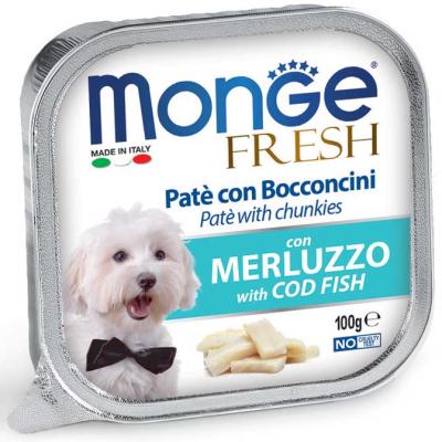 Monge Cane Fresh Vaschetta Adulto Merluzzo 100 Gr