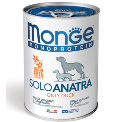 Monge Cane Monoprotein Adulto Solo Anatra 400 Gr