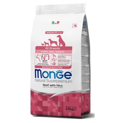 Monge Cane Natural Superpremium Puppy & Junior All Breeds Manzo & Riso