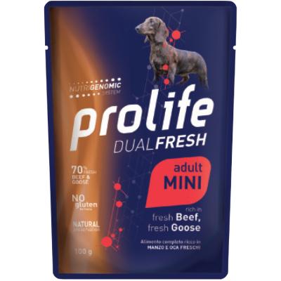 Prolife Cane Dual Fresh Adulto Mini Manzo, Oca & Riso Busta 100 Gr