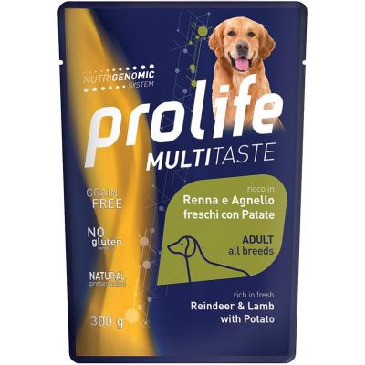 Prolife Cane Multitaste Adulto Renna, Agnello & Patate Busta 300 Gr