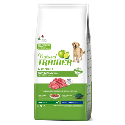 Natural Trainer cani adult Maxi Manzo e Riso 12kg