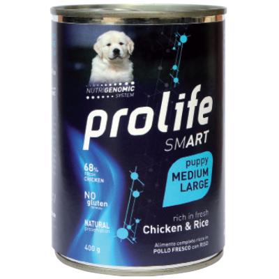 Prolife Cane Smart Puppy Pollo e Riso Lattina 400 Gr alimento