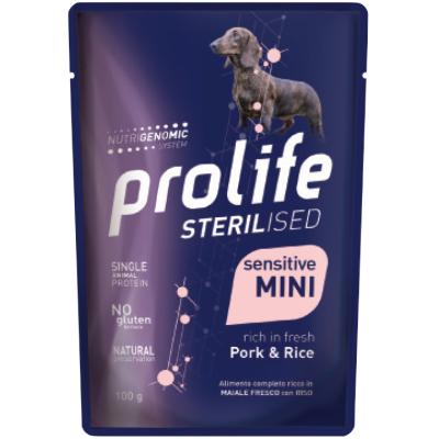 Prolife Cane Sterilised Sensitive Mini Maiale e Riso Busta 100 Gr alimento