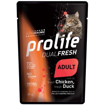 Prolife Gatto Dual Fresh Pollo e Anatra Busta 85 Gr umido