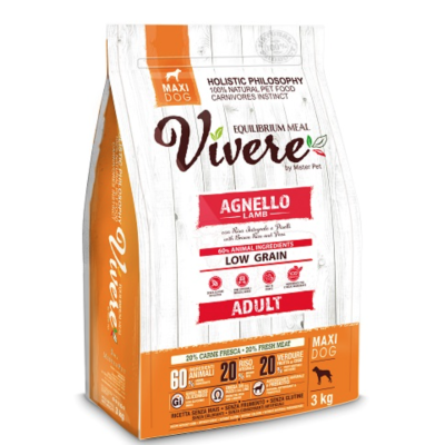 Vivere low grain cane adulto taglia grande agnello 12kg