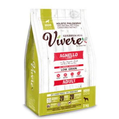 Vivere Cane Adulto Low Grain Medium Agnello 3kg