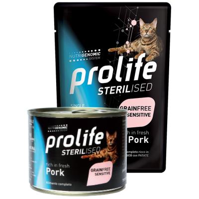 Prolife Gatto Sterilizzato Grain Free Sensitive Maiale Umido