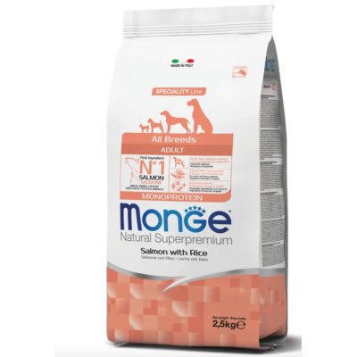 Monge cane adulto salmone e riso 2,5kg