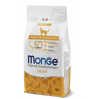 Monge Gatto Natural Superpremium Light Adulto Tacchino 1,5 Kg