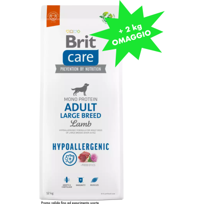 Brit Care Cane Hypoallergenic Adulto Large Agnello PROMO +2KG OMAGGIO