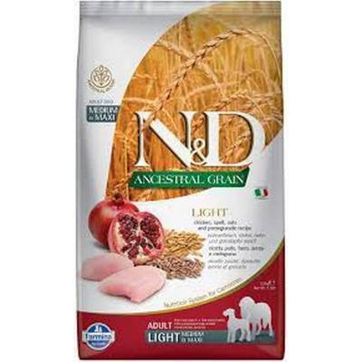 Farmina Cane N&D Ancestral Adulto Light Medium&Maxi Pollo, Farro, Avena & Melograno